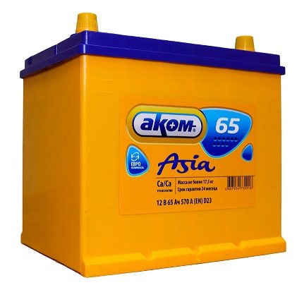 АКОМ Asia 65А/ч 520А 12В стандартные клеммы