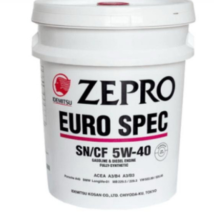 IDEMITSU Zepro EURO SPEC 5W-40 20л
